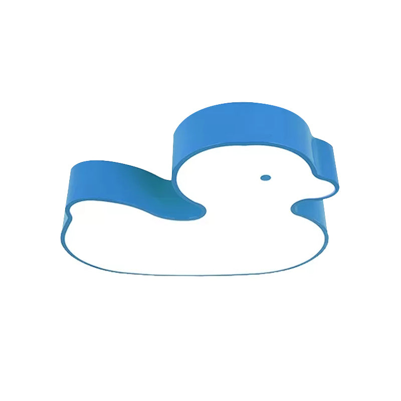 Baby Duck Led Flush Ceiling Light - Fun & Bright Metal Fixture For Childs Bedroom