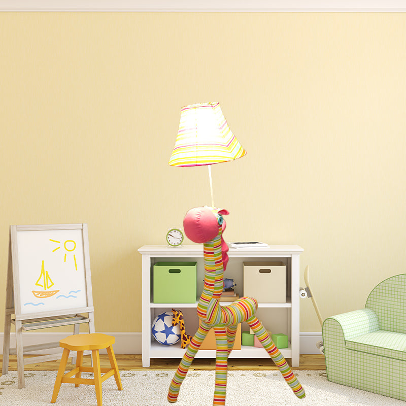 Giraffe Stripe Floor Lamp - 1 Light Multi-Colored Cartoon Design For Living Rooms Pink