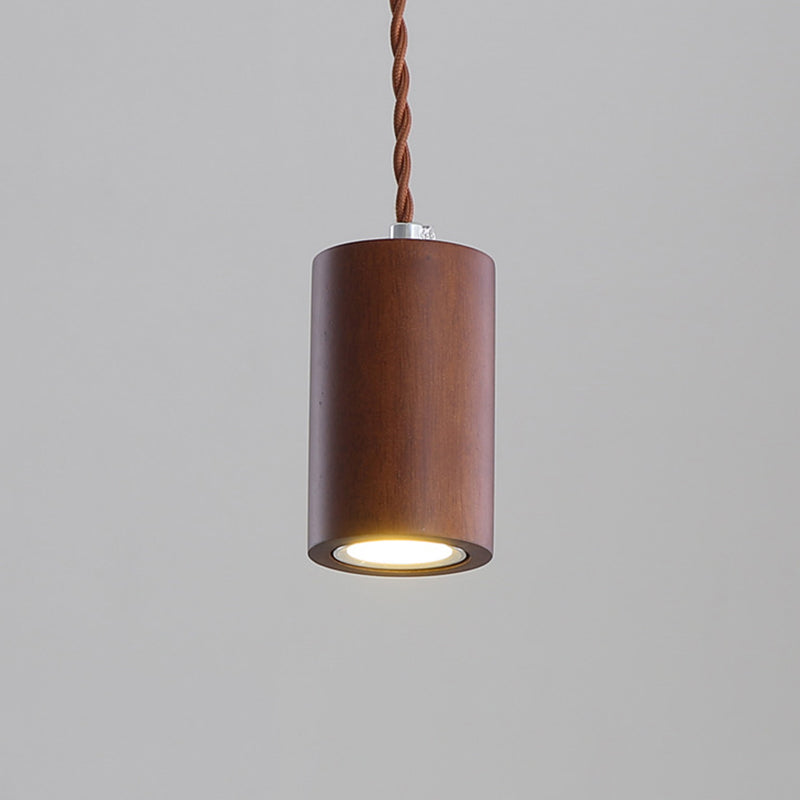 Simple Wooden Led Kitchen Suspension Light In Beige - Geometric Shaped Ceiling Pendant Wood / D