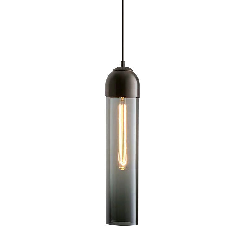 Modern Tubular Pendant Light - Sleek Glass Dining Room Lamp