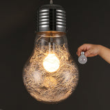 Sleek Silver Glass Pendant Lamp | Minimalist Hanging Light Fixture / Small