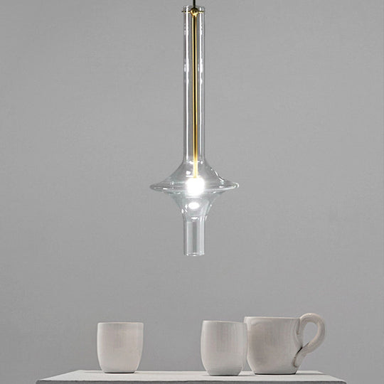 Modern Glass Pendant Light For Dining Room - 1-Light Hanging Lamp