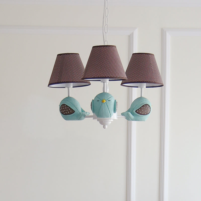Macaron Colored Bird Chandelier: Resin Pendant Light For Kids Bedroom