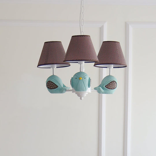 Macaron Colored Bird Chandelier: Resin Pendant Light For Kids Bedroom
