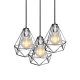 1-Light Pendant Ceiling Light - Wire Cage Wrought Iron Lamp (Country Style) Black/Copper/Gold Living