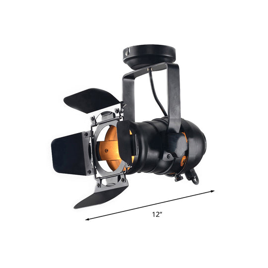 8’/12’ W Industrial Style Ceiling Light With Rotatable Head - Metal Shade Close To Lamp In