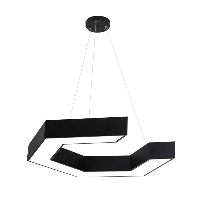 Contemporary Led Pendant Light With Magnetic Shape And Acrylic Shade Black / 16’