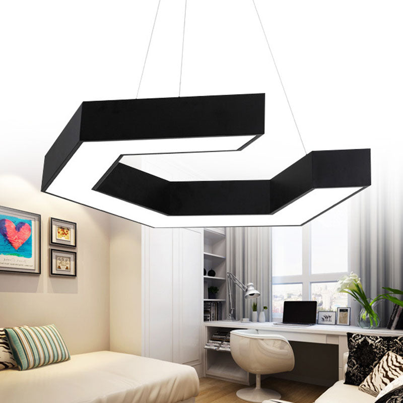 Contemporary Led Pendant Light With Magnetic Shape And Acrylic Shade