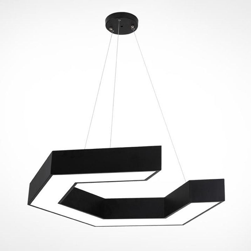 Contemporary Led Pendant Light With Magnetic Shape And Acrylic Shade