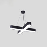 Acrylic X-Shaped Led Pendant Light For Modern Restaurants Black / Small