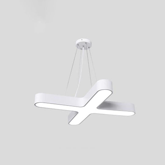 Acrylic X-Shaped Led Pendant Light For Modern Restaurants White / Small