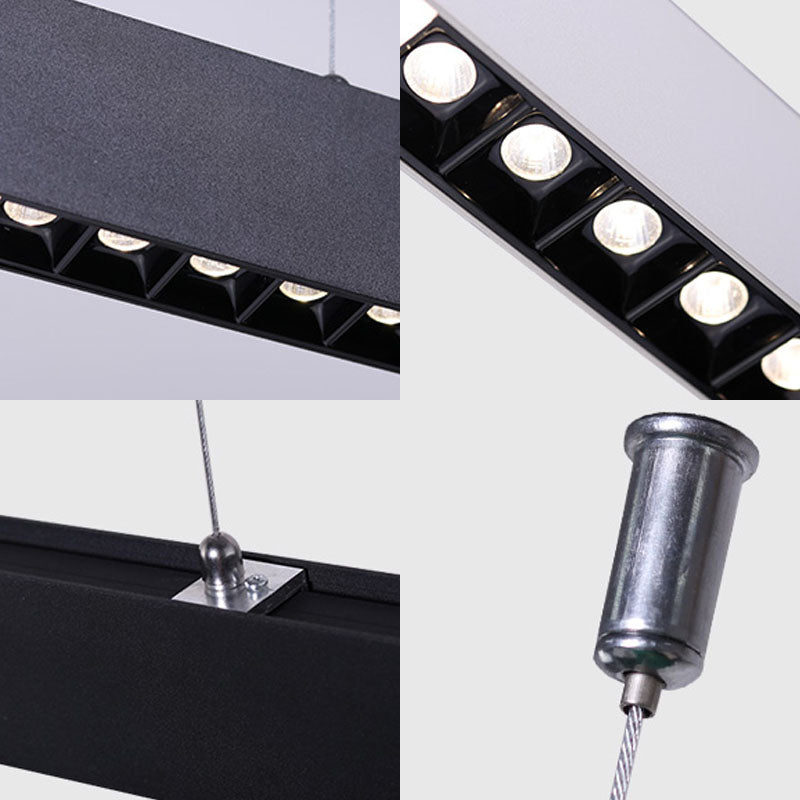 Schlankes Pendelleuchten-Set aus Acryl mit LED-Aufhängung – ideale minimalistische Beleuchtungslösung für Büros