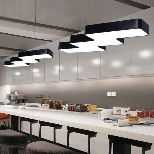 Modern Zigzag Ceiling Light: Creative Led Acrylic Office Pendant