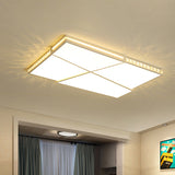 White Geometric Led Flush Ceiling Light With Crystal Accents