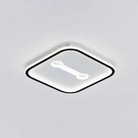 Minimalist Geometric Led Bedroom Flush Mount Light Fixture