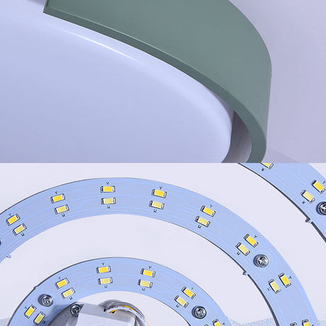 Nordic Round Flush Mount Acrylic Led Ceiling Lamp For Office Candy Colored