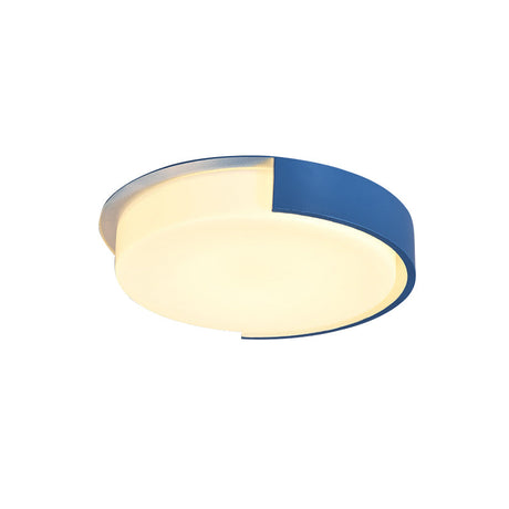 Nordic Round Flush Mount Acrylic Led Ceiling Lamp For Office Candy Colored