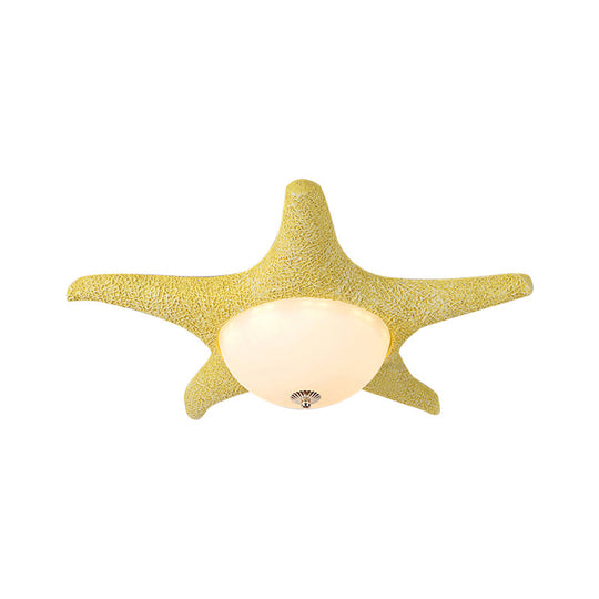 Nordic Stylish Starfish Kids Flush Mount Ceiling Light Fixture