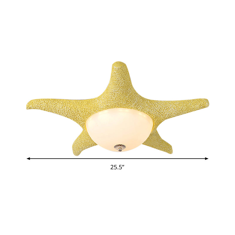 Nordic Stylish Starfish Kids Flush Mount Ceiling Light Fixture