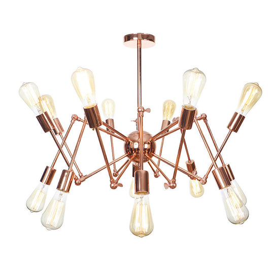 Rustic Copper Sputnik Pendant Chandelier - Indoor Light Fixture With 6/8/10 Lights