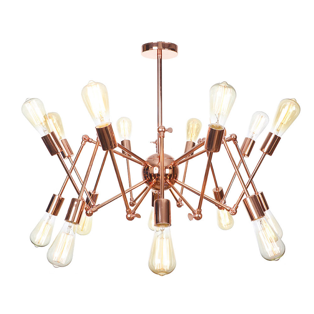 Rustic Copper Sputnik Pendant Chandelier - Indoor Light Fixture With 6/8/10 Lights
