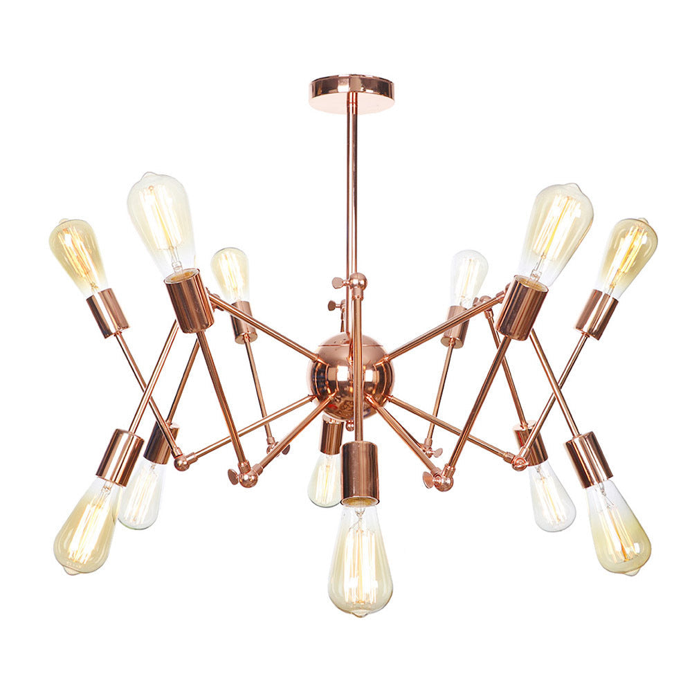 Rustic Copper Sputnik Pendant Chandelier - Indoor Light Fixture With 6/8/10 Lights