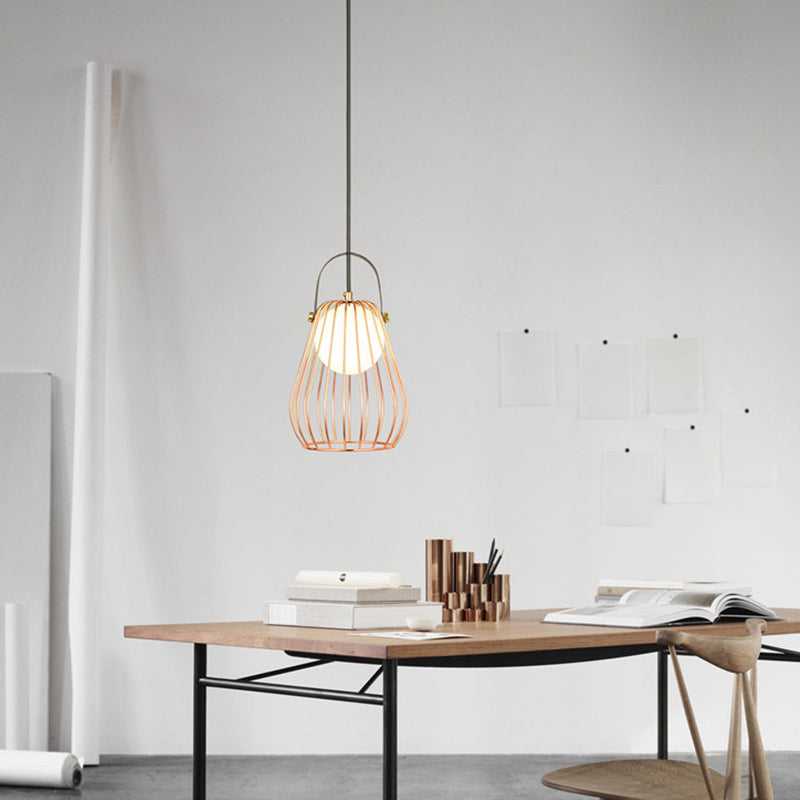 Iron Hanging Pendant Ceiling Light For Bedroom - Industrial Pear Shape