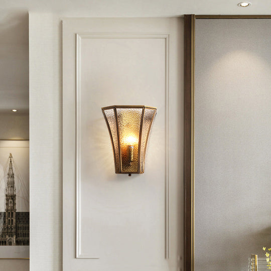 Minimalist Gold Trumpet Flared Wall Mount Glass Light - Single Corridor Lighting