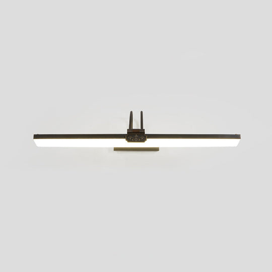 Gold Metal Led Vanity Sconce For Powder Room Wall Lighting With Stick Shape And Simplicity Design /