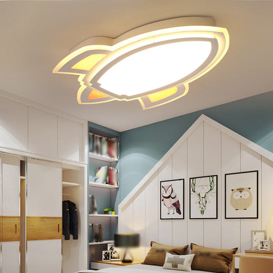 Rocket Led White Ceiling Light For Kids’ Room