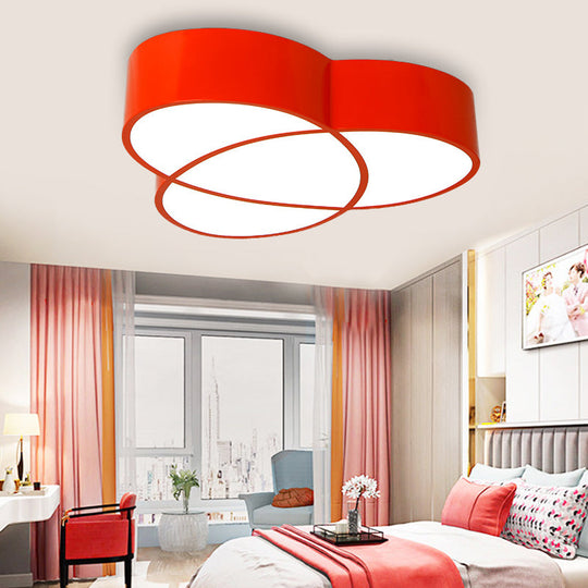 Stylish Acrylic Flower-Shaped Ceiling Light For Restaurants Red / White
