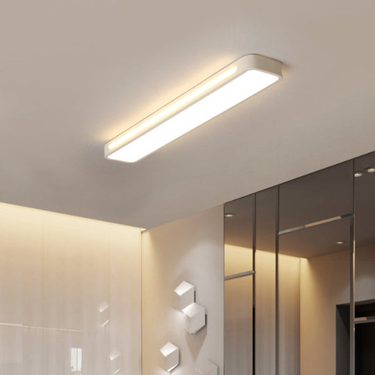 Modern Flush Mount Led Ceiling Light With Acrylic Diffuser - White/Warm 19’/23’/31’ Wide