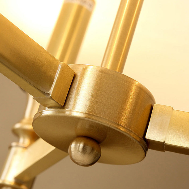 Contemporary Gold Candlestick Chandelier Pendant Light With Empire Shade - 3 Heads