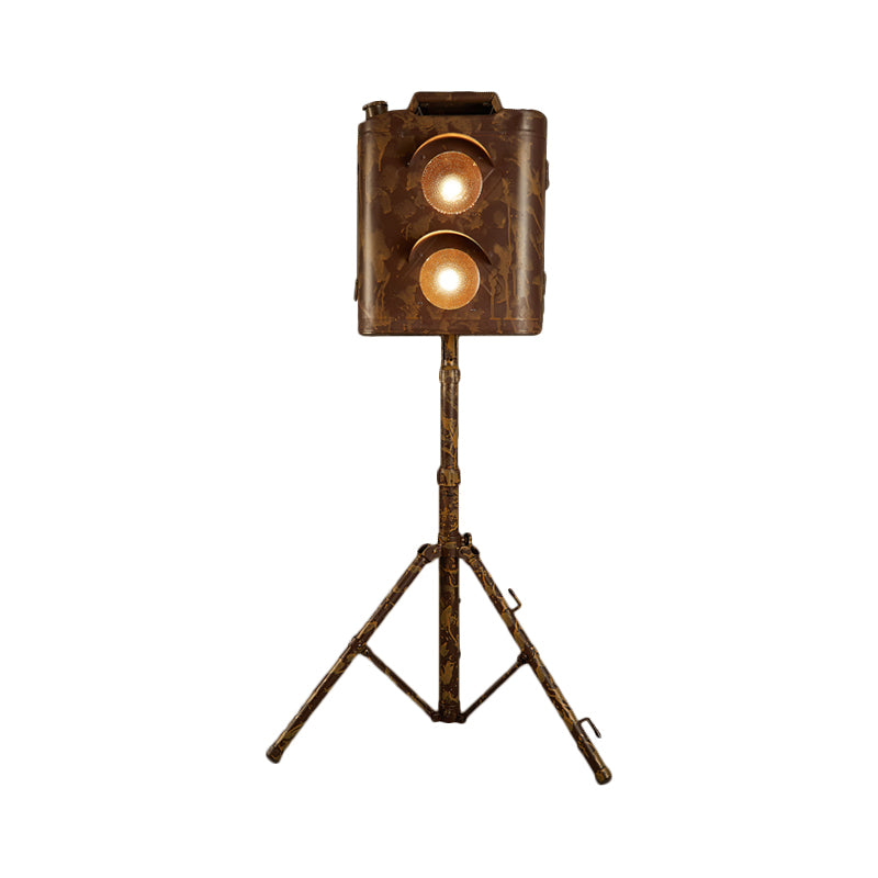 Modern Tripod Floor Light With 2 Metallic Bulbs - Ideal For Living Room