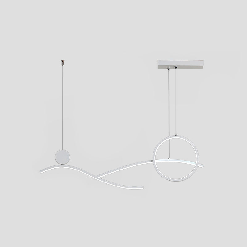 Minimalist Metal Led Hanging Light For Dining Room And Kitchen Island