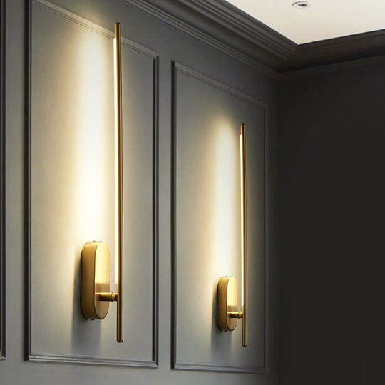 Contemporary Gold Led Wall Mounted Sconce Lamp For Living Room