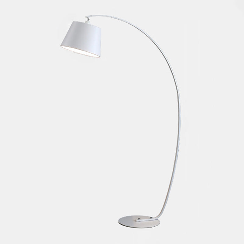 Traditional Empire Shade Floor Lamp With Arc Arm For Living Room - Elegant Standing Light