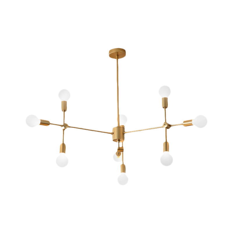 Modernist Sputnik Chandelier: Opal Glass 9/12/15 Lights Black/Gold