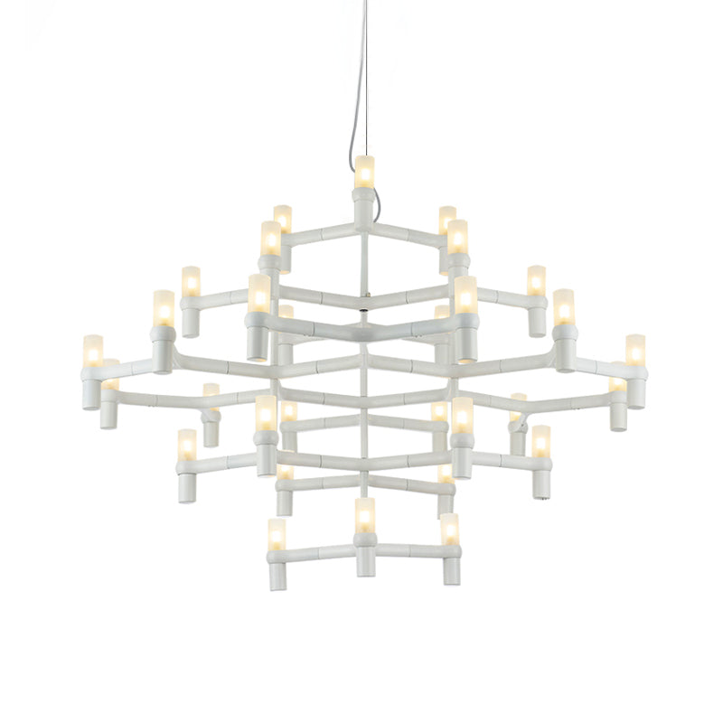 Modern Nordic Led Chandelier Lamp - Multi Layered Black/Silver/White Living Room Hanging Light