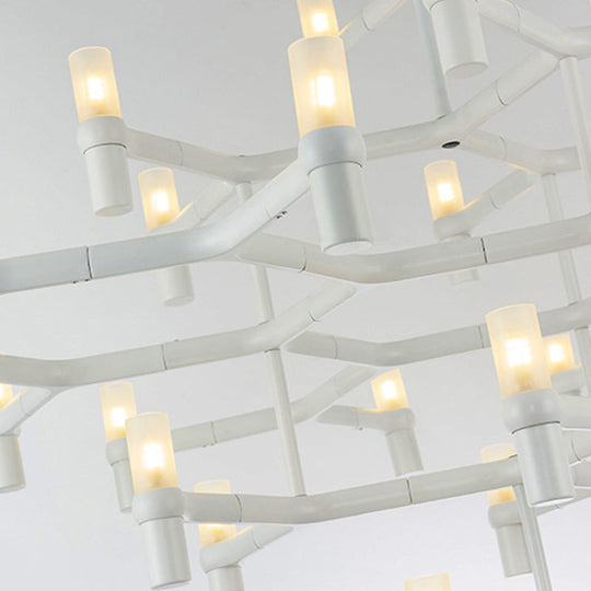 Modern Nordic Led Chandelier Lamp - Multi Layered Black/Silver/White Living Room Hanging Light