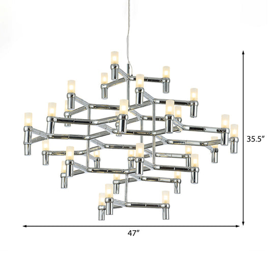 Modern Nordic Led Chandelier Lamp - Multi Layered Black/Silver/White Living Room Hanging Light