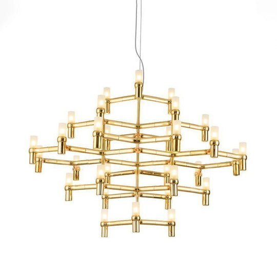 Nordic Metal Multi-Layer Chandelier Lamp - Elegant Led Hanging Light For Living Room