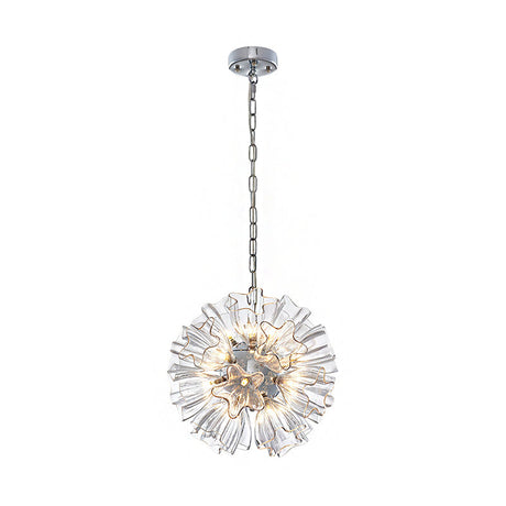 Modern Silver Glass Led Sputnik Chandelier Lamp - 16/23.5 Wide For Living Room Ceiling