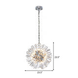 Sputnik Modern Led Glass Chandelier - Silver 16’’/23.5’’ Wide