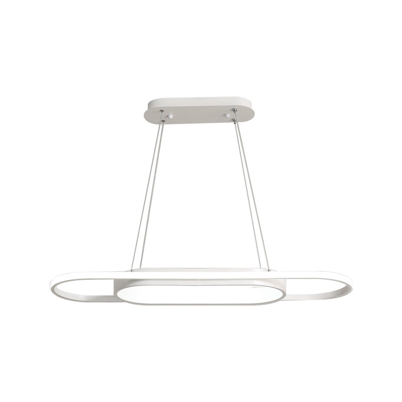 Sleek Oval Acrylic Chandelier Light – Simple Style In Black Or White With Led Choose Warm Natural