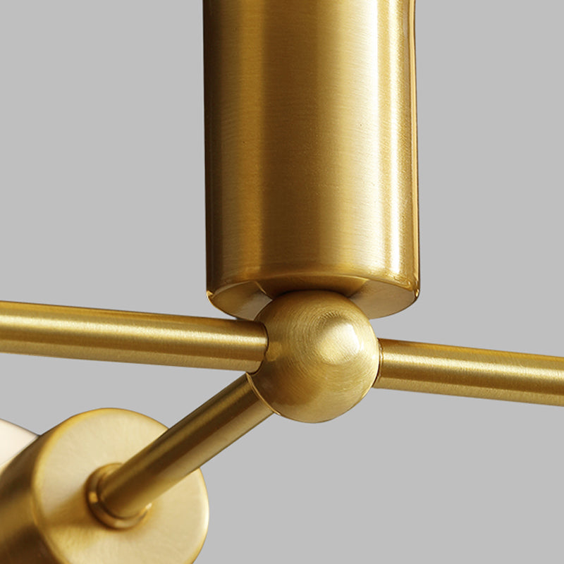 Modern Opal Glass Branch Chandelier With Brass Arm - 6/9/12 Lights Bedroom Hanging Light