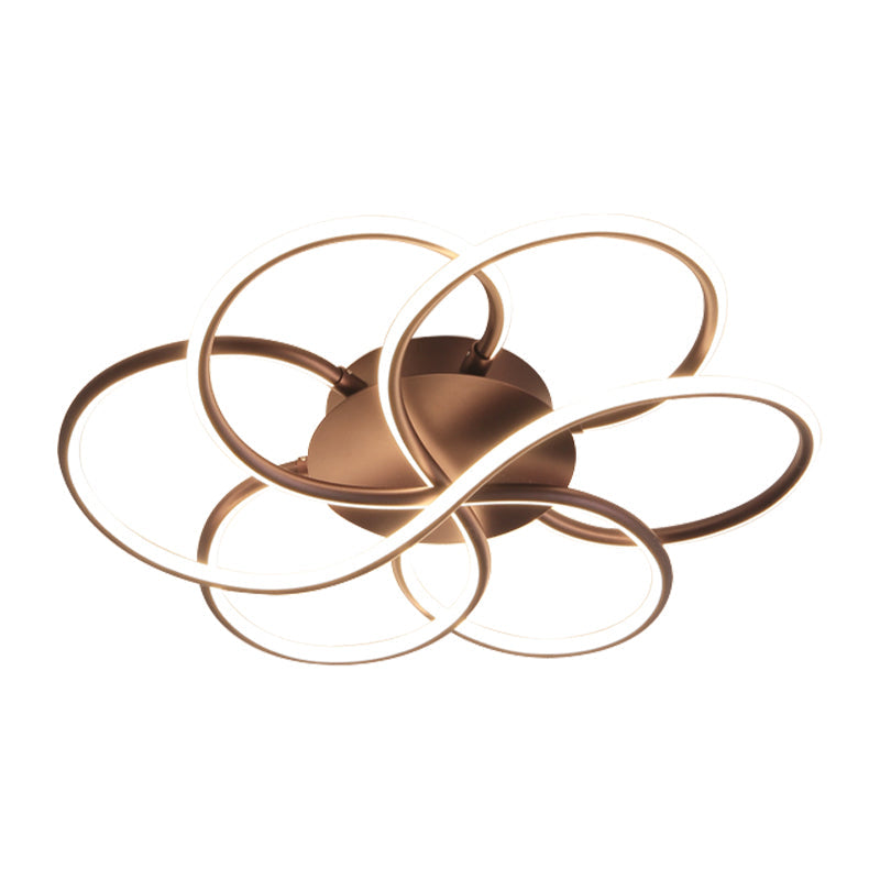 Modern Led Flower-Shaped Acrylic Flush Mount In White/Warm Light - 3 Sizes Available