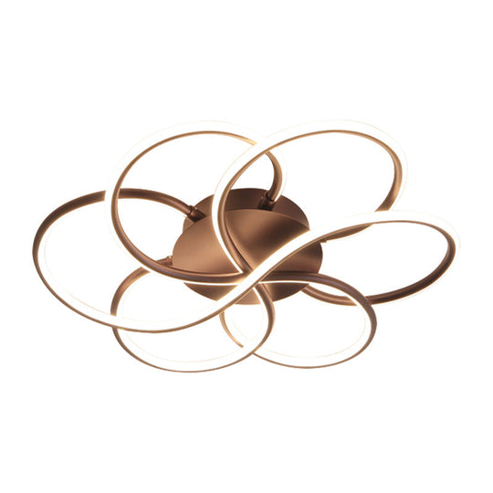 Modern Led Flower-Shaped Acrylic Flush Mount In White/Warm Light - 3 Sizes Available