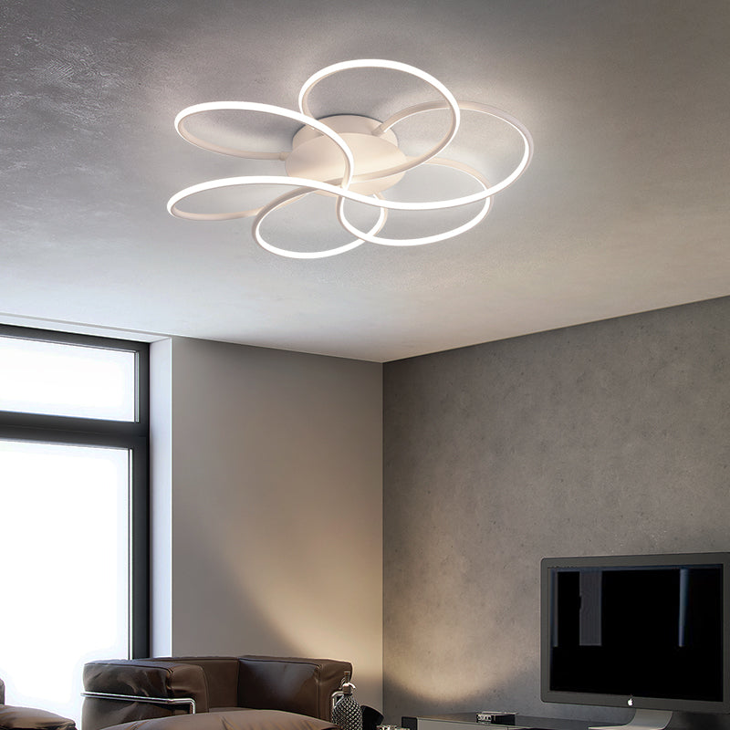 Modern Led Flower-Shaped Acrylic Flush Mount In White/Warm Light - 3 Sizes Available White / 23.5’