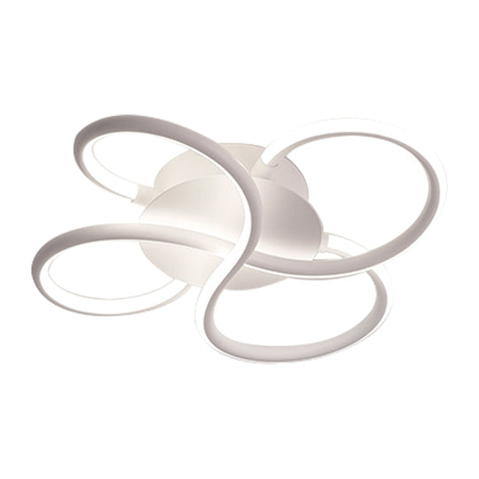 Modern Led Flower-Shaped Acrylic Flush Mount In White/Warm Light - 3 Sizes Available